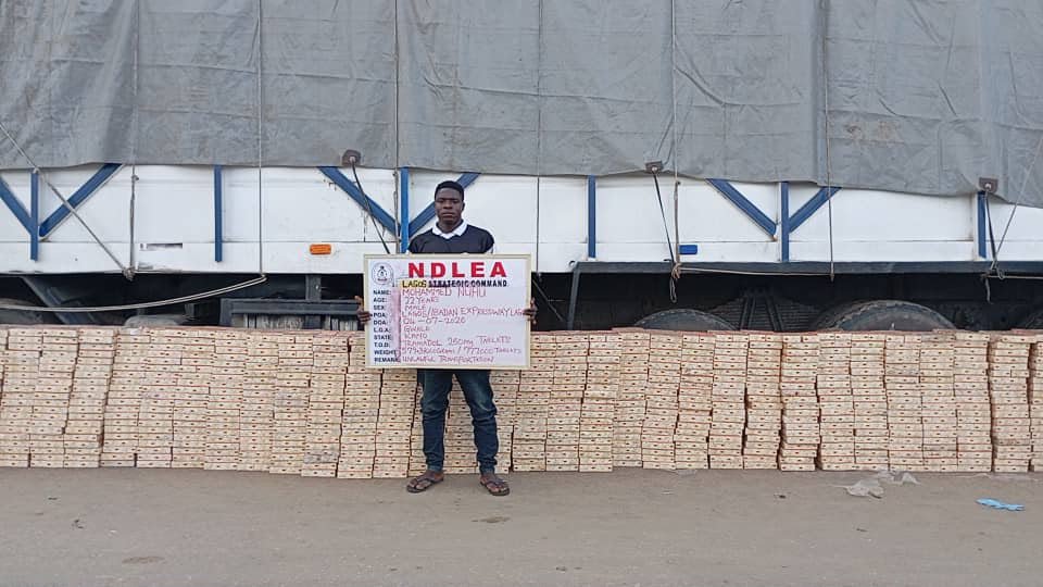 NDLEA Intercepts 1.6 Million Kano-Bound Tramadol Pills in Lagos; Arrests 80-Year-Old Grandpa and Transnational Syndicate Members