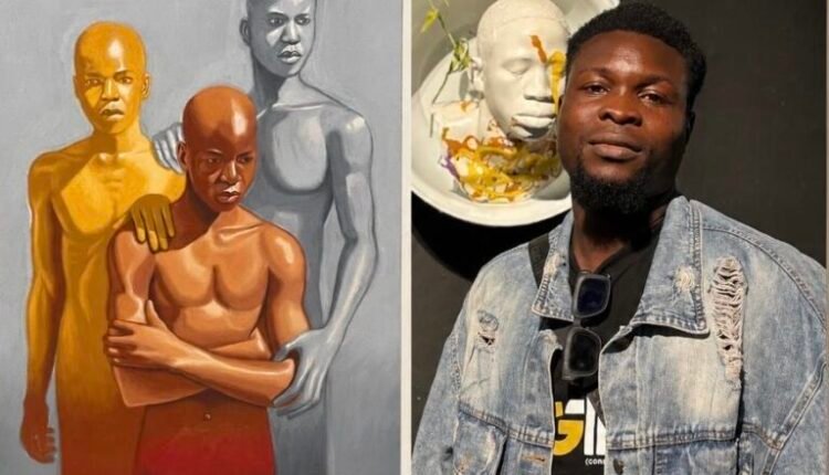 Nigerian artist explores clay as paint for contemporary portraits